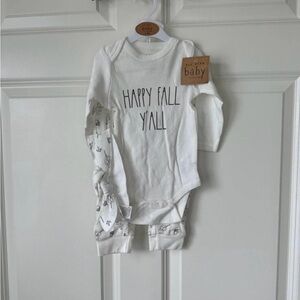 Rae Dunn Fall Themed Baby Outfit Size 6-9m